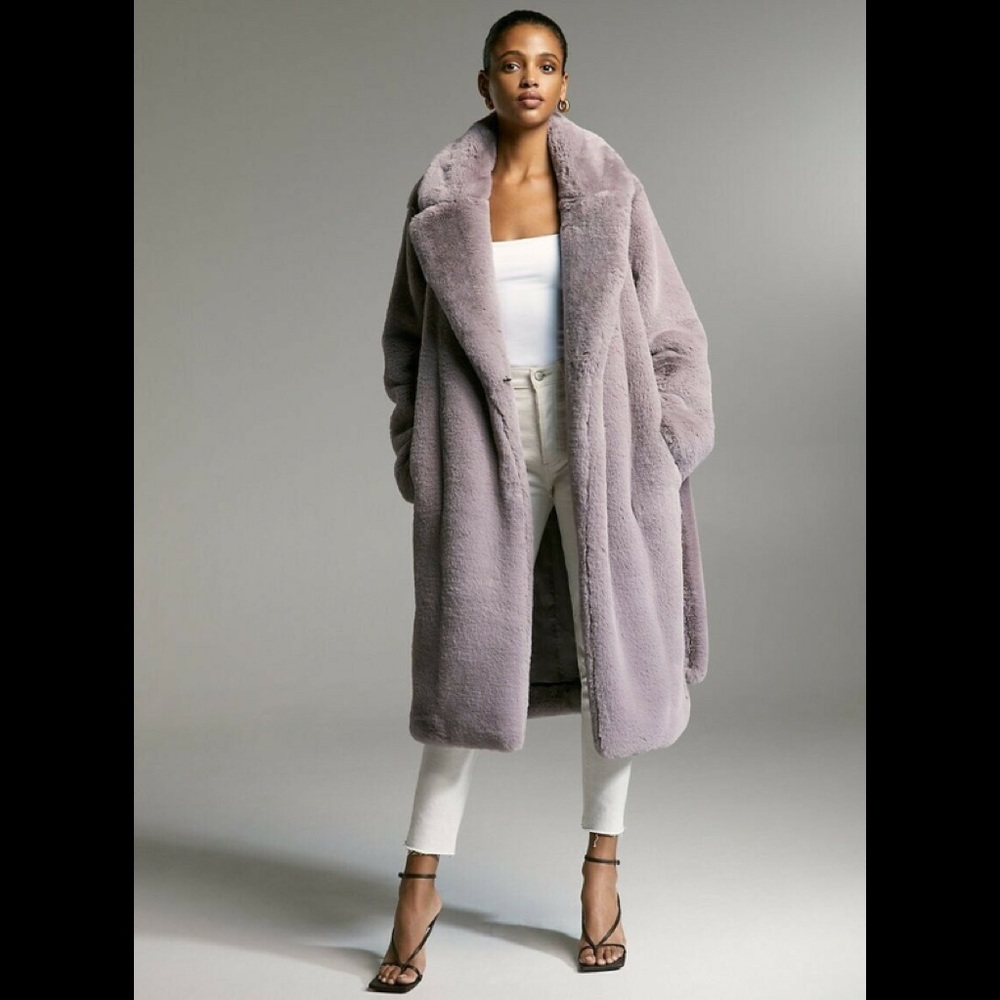 Aritzia Babaton Watt Faux Fur Coat in Cinnamon Brn - Picture 2 of 7